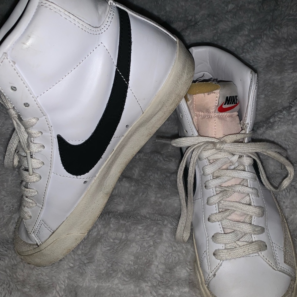 Nike White and Black High-Top Sneakers